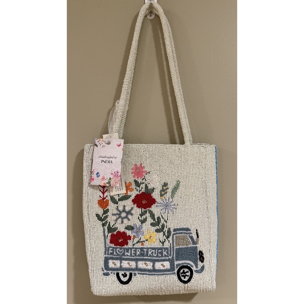 New Release Handcrafted/Made in India Flower Truck Embroidered Beaded Bag Viral‎